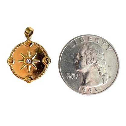 Gold Compass Charm