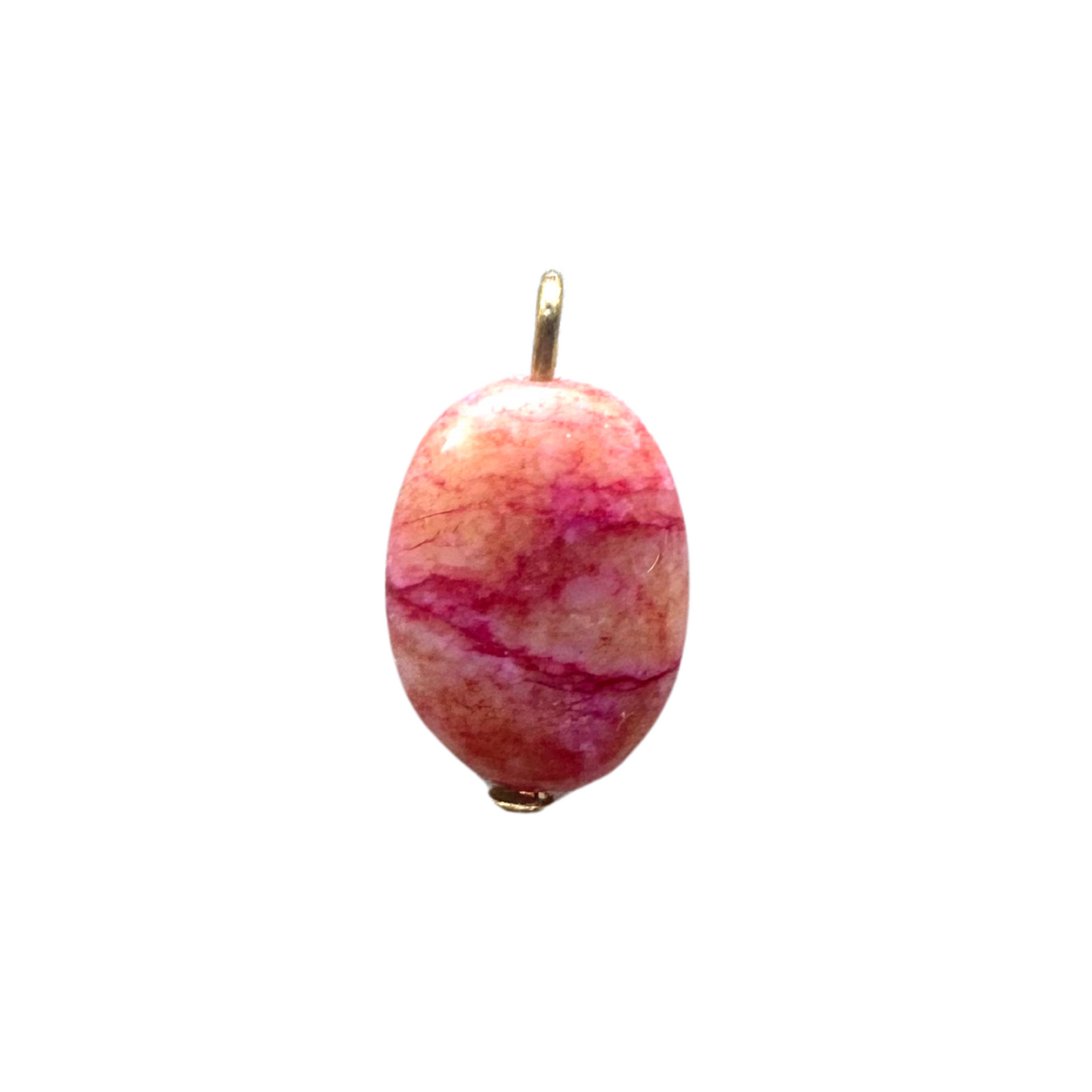 Pink/Orange Oval Bead Charm