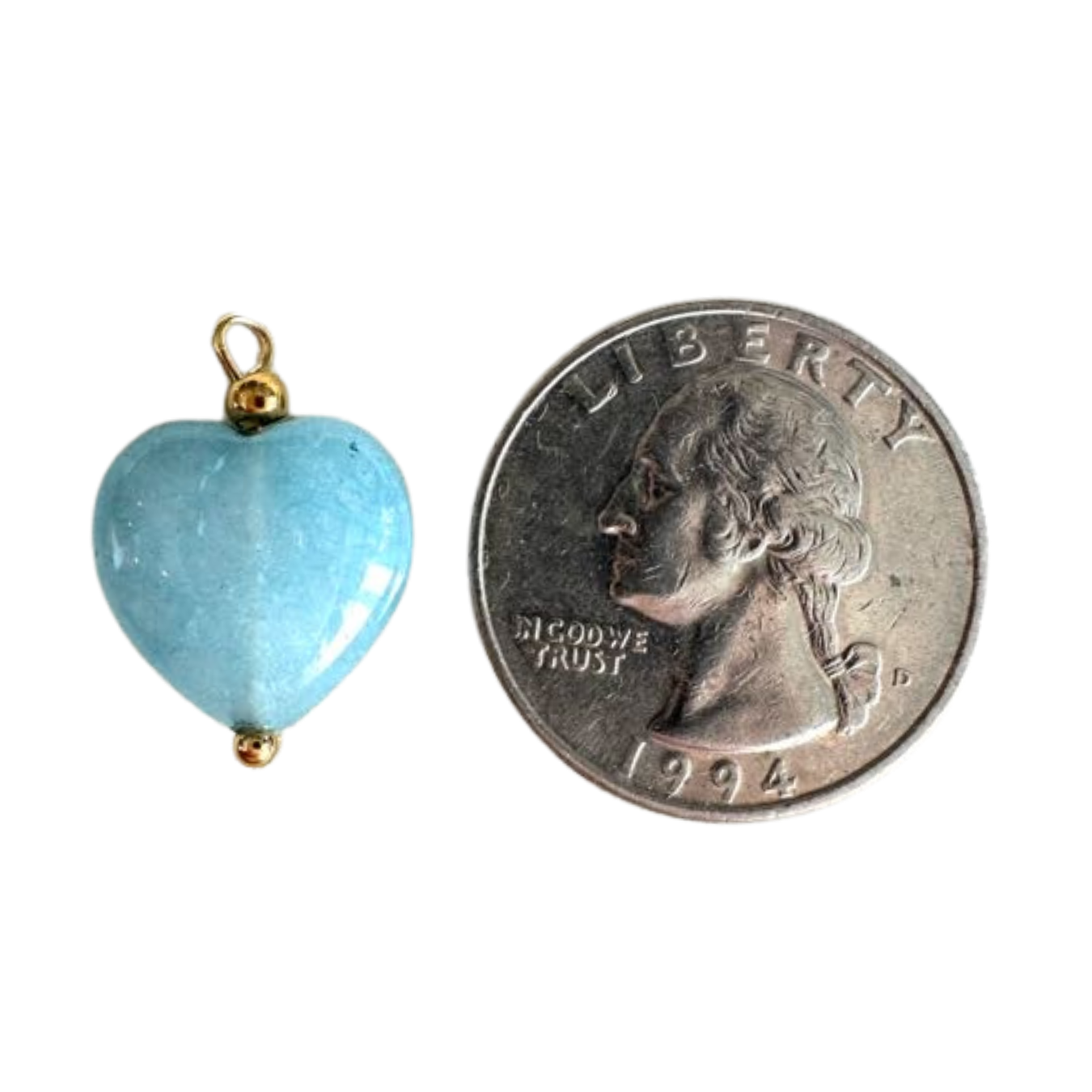 Blue Heart Bead Charm