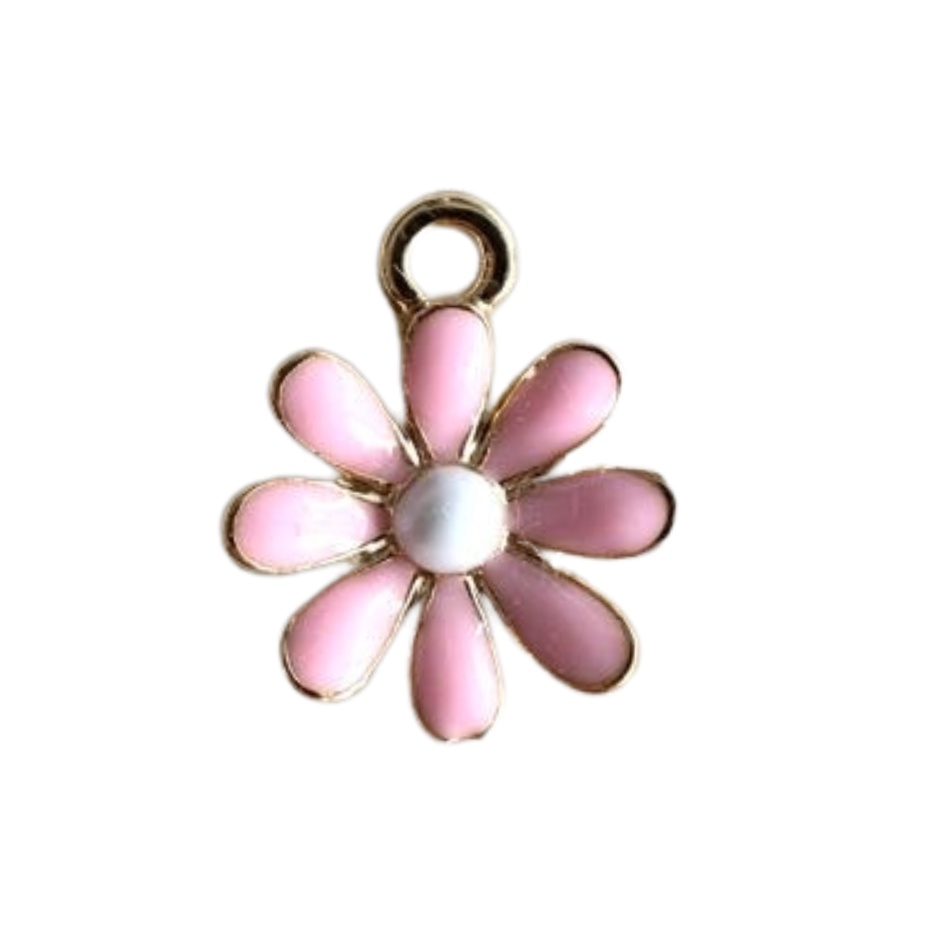 Pink & Gold Flower Charm