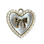 Heart Shaped Bow Charm with Pearl Detail