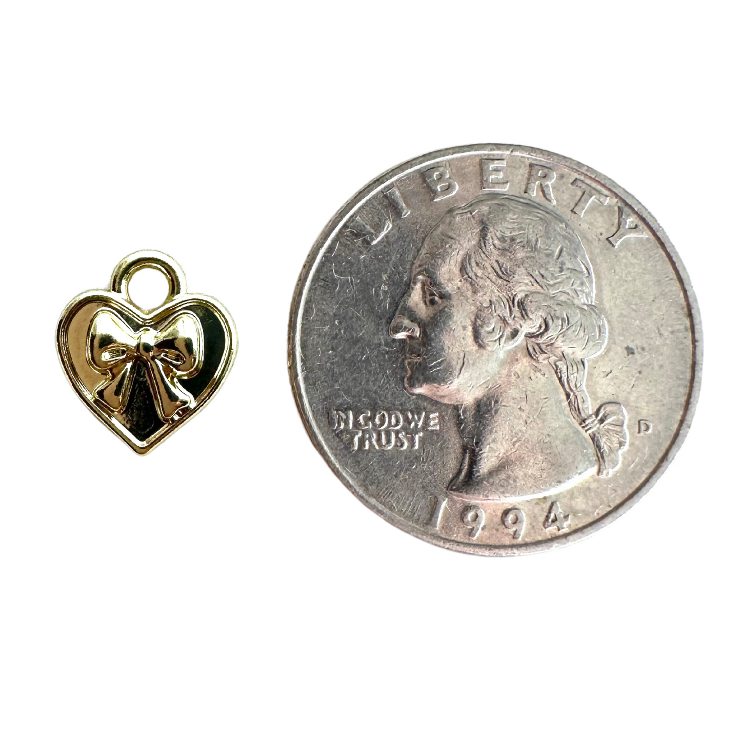 Mini Heart Bow Charm