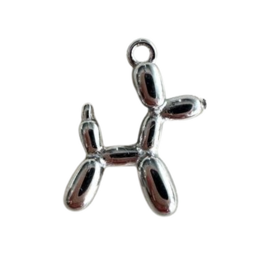 Silver Balloon Animal Dog Charm