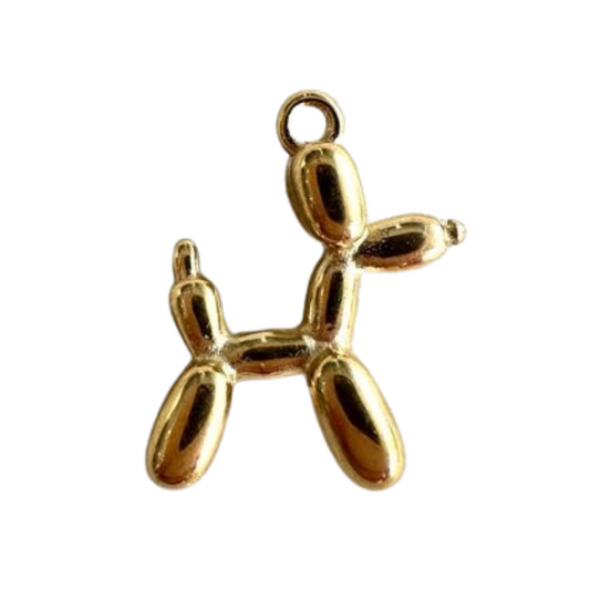 Gold Balloon Animal Dog Charm