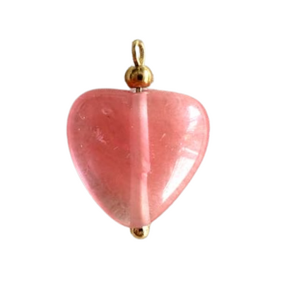 Pink Heart Shaped Bead Charm