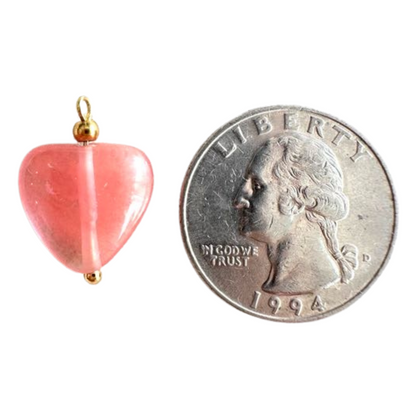 Pink Heart Shaped Bead Charm