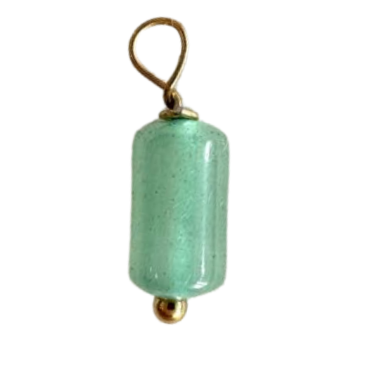 Sea Green Cylinder Bead Charm