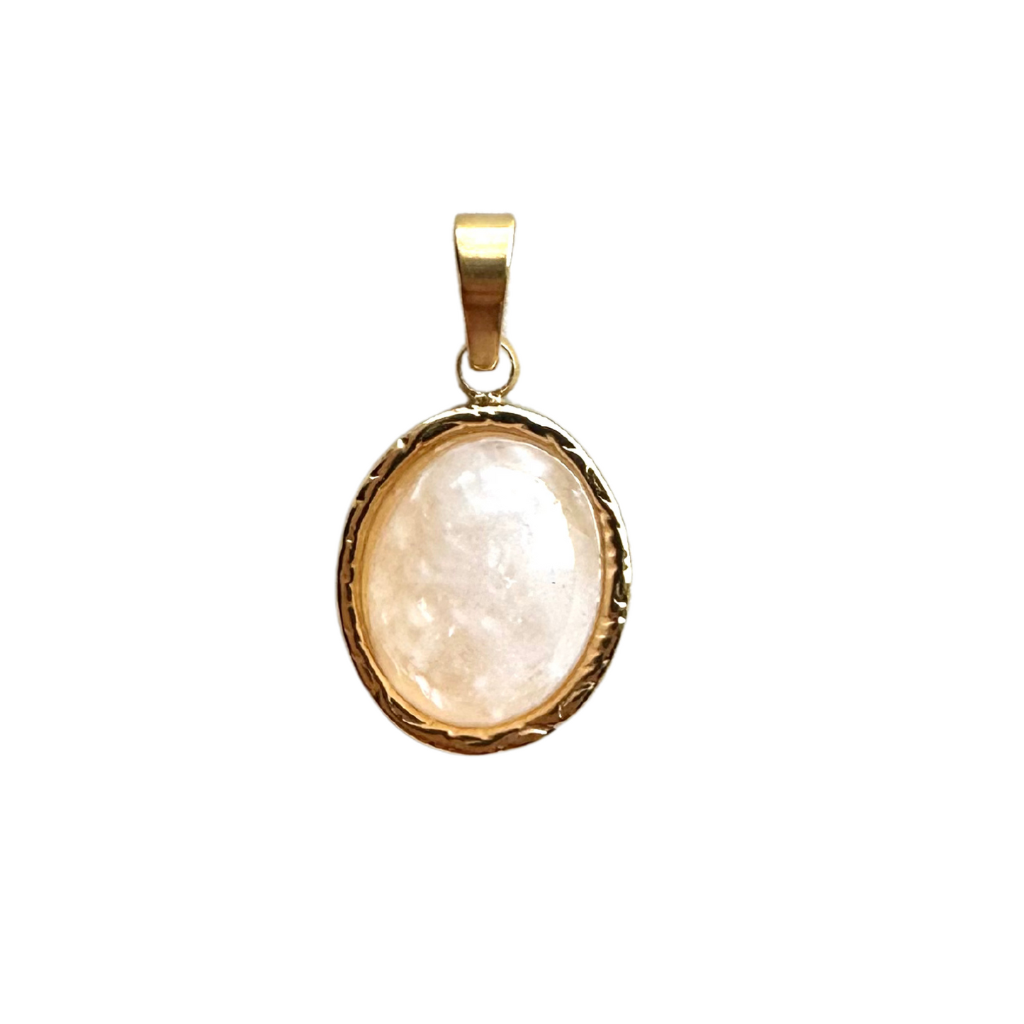 Pale Pink Oval Gemstone Charm