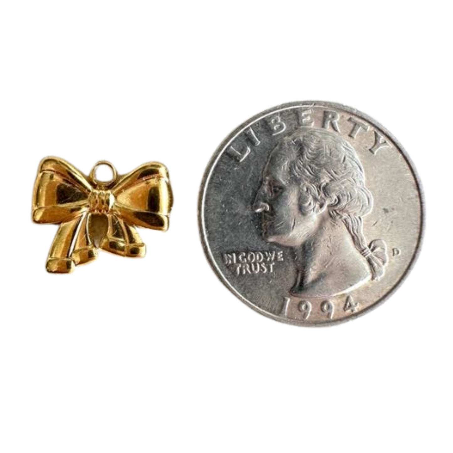 Chunky Gold Bow Charm