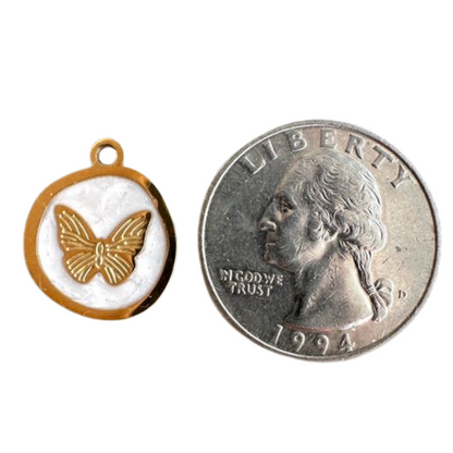 Gold & Mother of Pearl Butterfly Charm