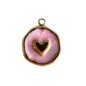 Pink + Gold Heart Charm