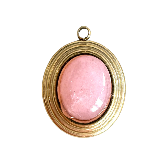 Light Pink Gemstone Oval Charm