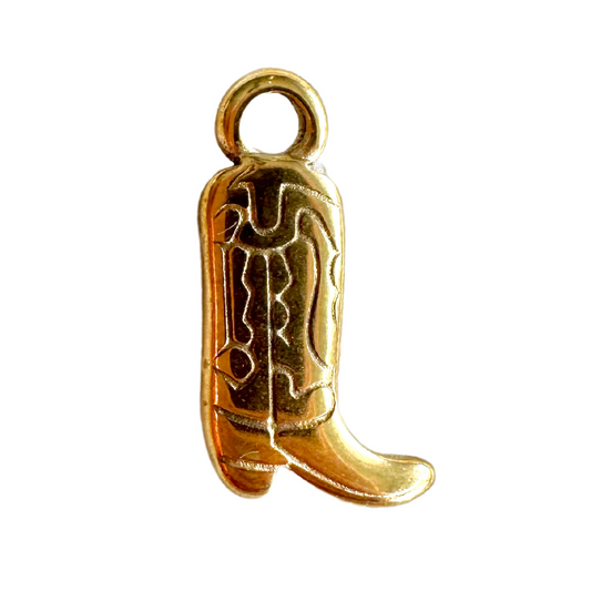 Gold Cowgirl Boot Charm