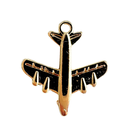 Gold Airplane Charm